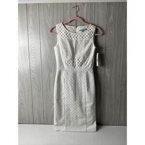 WOMEN'S 0 Antonio Melani FAY Ivory Sleeveless Square Eyelet Dress - NWT